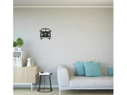 Metalen Decoratie Minivan, Zwart, 32X1,5X36 Cm,-EPIKASA Discount