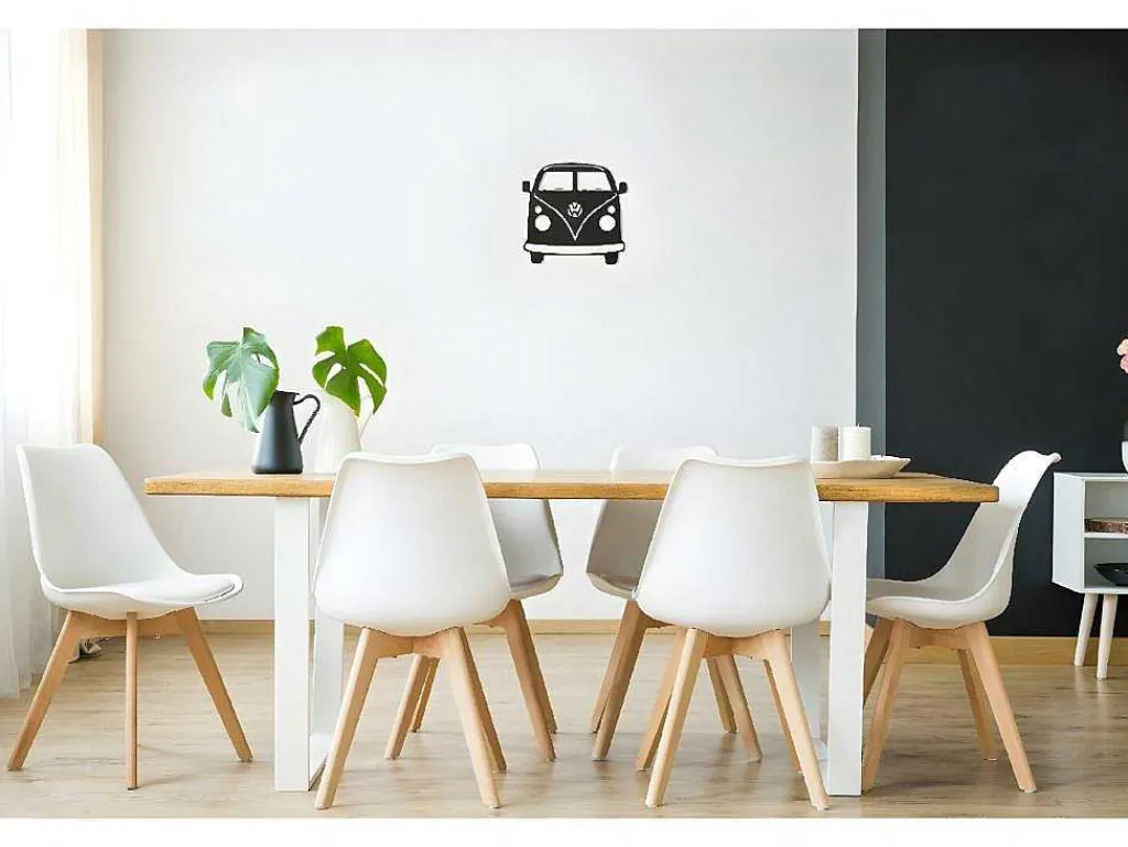 Metalen Decoratie Minivan, Zwart, 32X1,5X36 Cm,-EPIKASA Discount