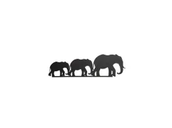Metalen Decoratie Olifant 4, Zwart, 50X1,5X15 Cm,-EPIKASA Sale