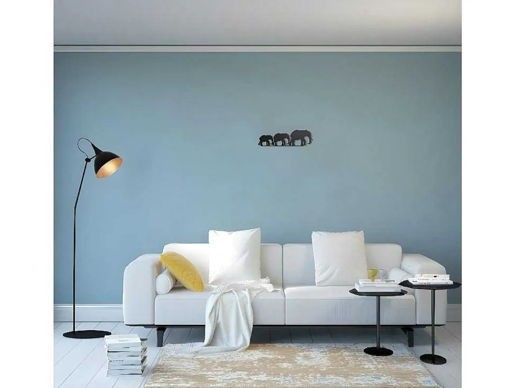 Metalen Decoratie Olifant 4, Zwart, 50X1,5X15 Cm,-EPIKASA Sale