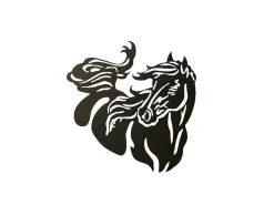 Metalen Decoratie Paard 2, Zwart, 50X1,5X50 Cm,-EPIKASA Clearance
