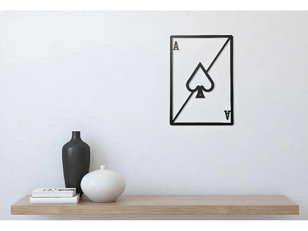 Metalen Decoratie Schoppenaas, Zwart, 32X1,5X48 Cm,-EPIKASA Best