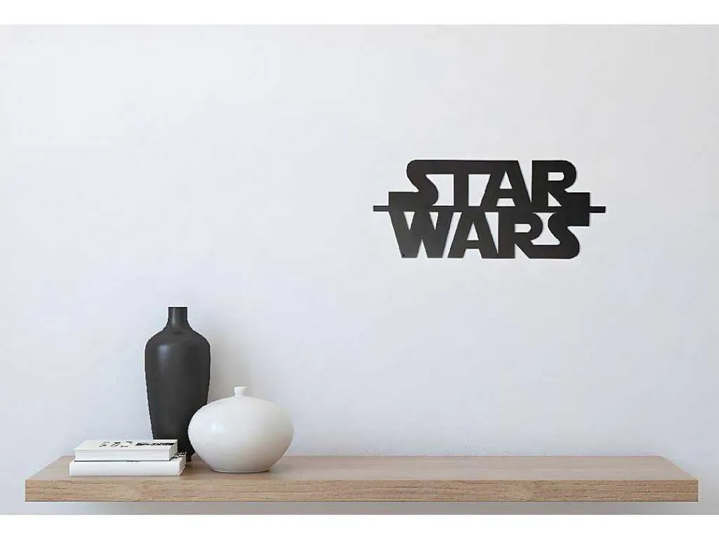 Metalen Decoratie Star Wars, Zwart, 50X1,5X21 Cm,-EPIKASA Sale