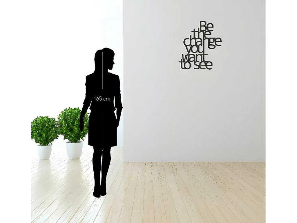 Metalen Decoratie The Change, Zwart, 62X1,5X70 Cm,-EPIKASA Hot