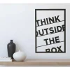 Metalen Decoratie Think Outside The Box 2, Zwart, 50X1,5X70 Cm,-EPIKASA New