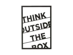 Metalen Decoratie Think Outside The Box 2, Zwart, 50X1,5X70 Cm,-EPIKASA New