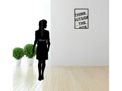 Metalen Decoratie Think Outside The Box 2, Zwart, 50X1,5X70 Cm,-EPIKASA New