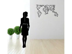Metalen Decoratie Wereldkaart 21, Zwart, 140X1,5X80 Cm,-EPIKASA Sale