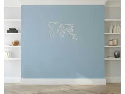 Metalen Decoratie Wereldkaart 19, Wit, 100X1,5X58 Cm,-EPIKASA