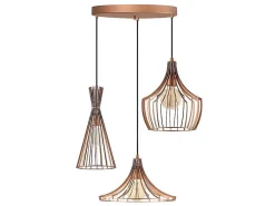 Metalen Hanglamp Mezopotamya - 3 Kappen - B55 X H113 Cm - Koperkleurig-OZAIA Sale