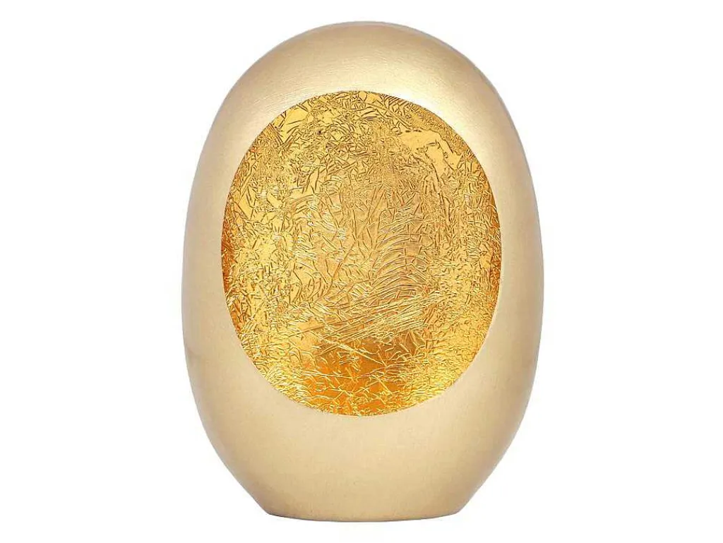 Metalen Kandelaar - B.26 X H.33 Cm - Messing En Bladgoud Afwerking - Verguld - Belinni-OZAIA