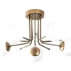 Metalen Plafondlamp Met 5 Lampen Daisy - D80 X H34 Cm - Wit En Goud-OZAIA Best