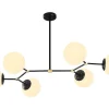 Metalen Plafondlamp Met 6 Bollen Damar - L. 100 X H. 52 Cm - Zwart En Goudkleurig-OZAIA Sale