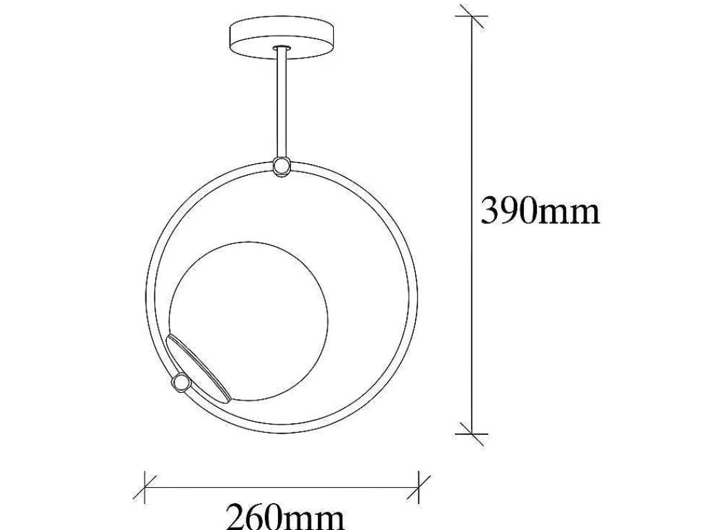 Metalen Plafondlamp Met Glazen Bol Dulonay - H39 Cm - Zwart En Wit-OZAIA Online