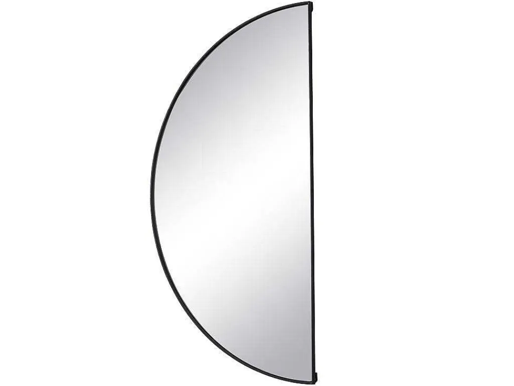 Metalen Spiegel Met Halve Cirkel Design - B.50 X H.100 Cm - Zwart - Gavra-OZAIA Best