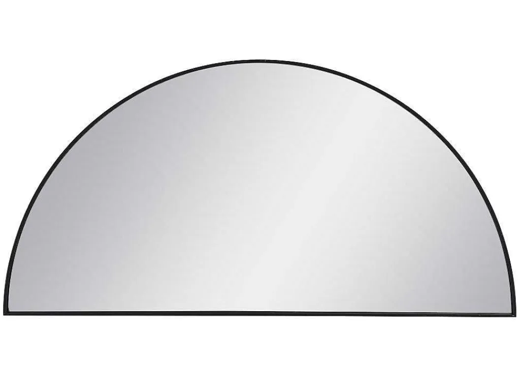 Metalen Spiegel Met Halve Cirkel Design - B.50 X H.100 Cm - Zwart - Gavra-OZAIA Best