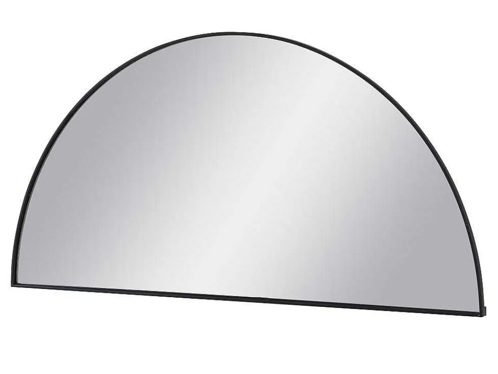Metalen Spiegel Met Halve Cirkel Design - B.50 X H.100 Cm - Zwart - Gavra-OZAIA Best