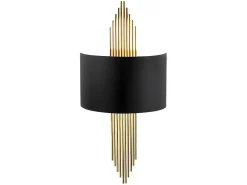 Metalen Wandlamp Sangarius - B22 X H75 Cm - Zwart En Goud-OZAIA New