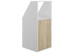 Meubel Voor Onder Een Hellend Dak 1 Deur En 1 Nis - Wit En Naturel - Adezio-Vente-unique Hot
