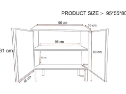 Meubel Voor Onder Wastafel Van Metaal - 2 Deuren - 95 Cm - Orionis-Vente-unique Outlet