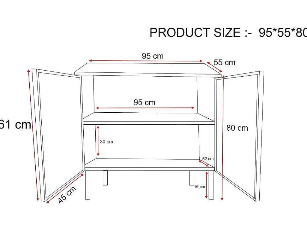 Meubel Voor Onder Wastafel Van Metaal - 2 Deuren - 95 Cm - Orionis-Vente-unique Outlet
