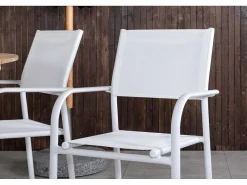 Mexico Tuinmeubelset Tafel O140Cm En 6 Stoel Santorini Wit, Naturel.-Vente-unique Online