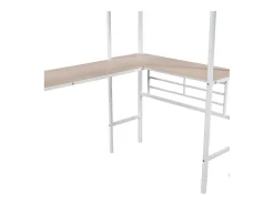 Mezzaninebed - 2 Bedden 90X200 Cm - 2 Bureaus Onder Het Bed - Wit-ModernLuxe Online