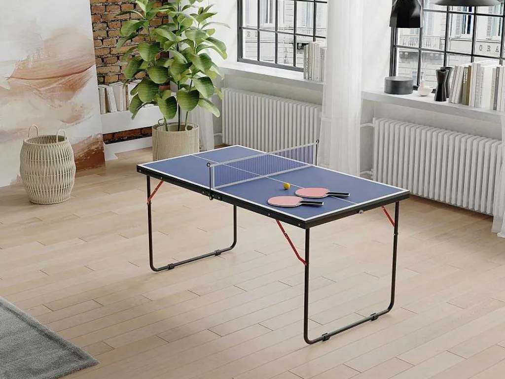 Mini-Pingpongtafel Met Batjes, Ballen En Net - L137 X D76 X H67 Cm - Denis-Vente-unique Sale