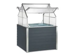 Mini-Tuinkas Van Polycarbonaat En Structuur Van Aluminium - L120 X B120 X H169 Cm - Antraciet - Genista-EXPERTLAND Hot