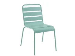 Mirmande Metalen Eettafelset Voor Buiten - Een Tafel D.110 Cm En 4 Stapelbare Stoelen - Amandelgroen-MYLIA Hot