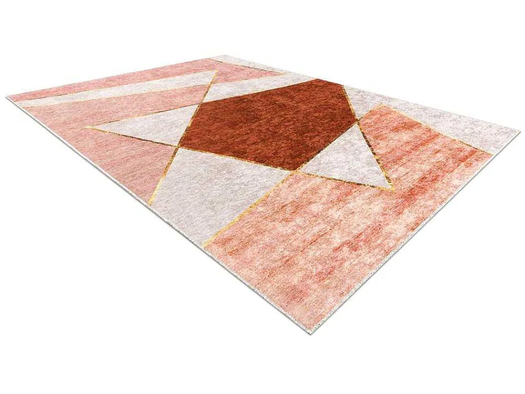 Miro 52097.802 Tapijt Wasbaar Geometrisch Antislip - Roze 120X170 Cm-RugsX Best
