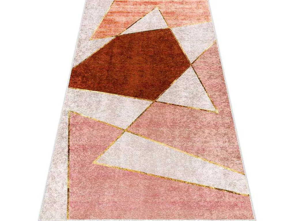 Miro 52097.802 Tapijt Wasbaar Geometrisch Antislip - Roze 120X170 Cm-RugsX Best