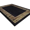 Miro 51223.806 Tapijt Wasbaar Kader, Grieks Antislip - Zwart / Goud 200X290 Cm-RugsX Outlet