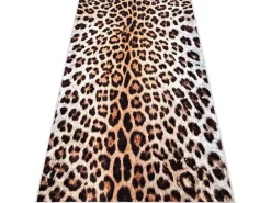 Miro 51568.804 Tapijt Wasbaar Luipaardpatroon Antislip - Creme / Bruin 120X170 Cm-RugsX Outlet