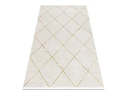 Modern Tapijt Duke 51245 Creme / Goud - Latwerk, Gestructureerd, Zeer 140X190 Cm-RugsX