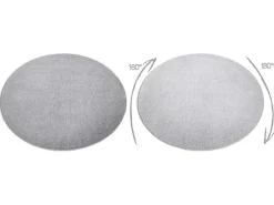 Modern Tapijt Wasbaar Latio 71351060 Rond Zilverkleuring Cercle 120 Cm-RugsX Sale