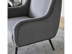 Moderne Loungestoel - Enkele Bank Met Armleuningen - Metalen Poten - Grijs-ModernLuxe Discount