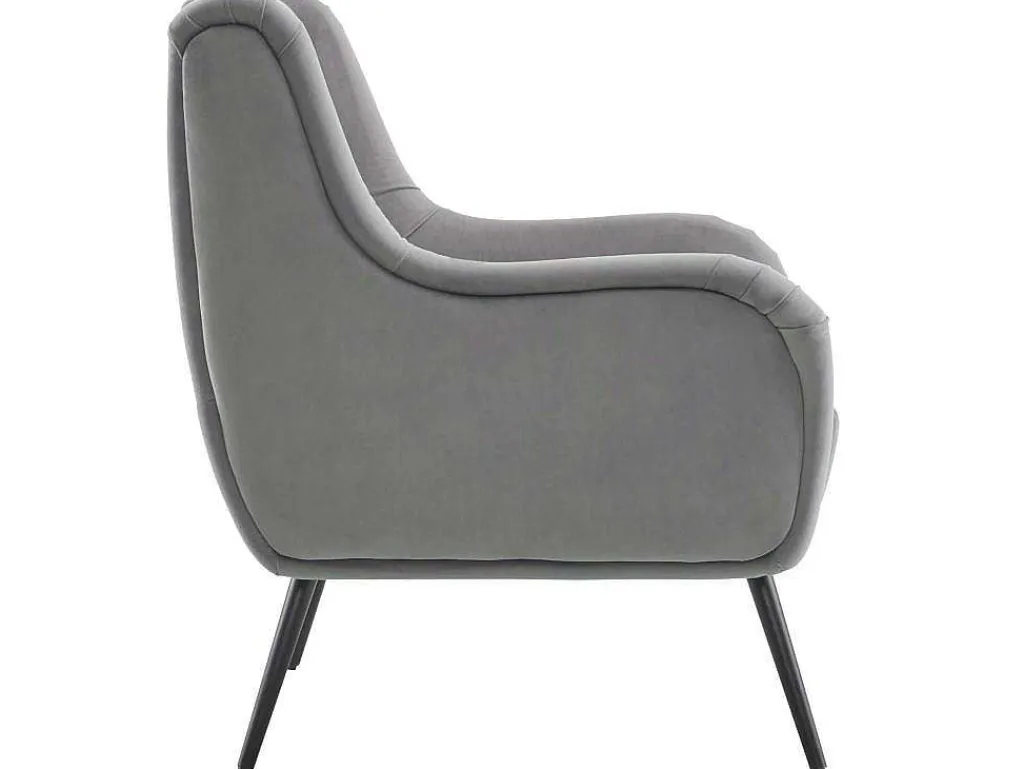 Moderne Loungestoel - Enkele Bank Met Armleuningen - Metalen Poten - Grijs-ModernLuxe Discount
