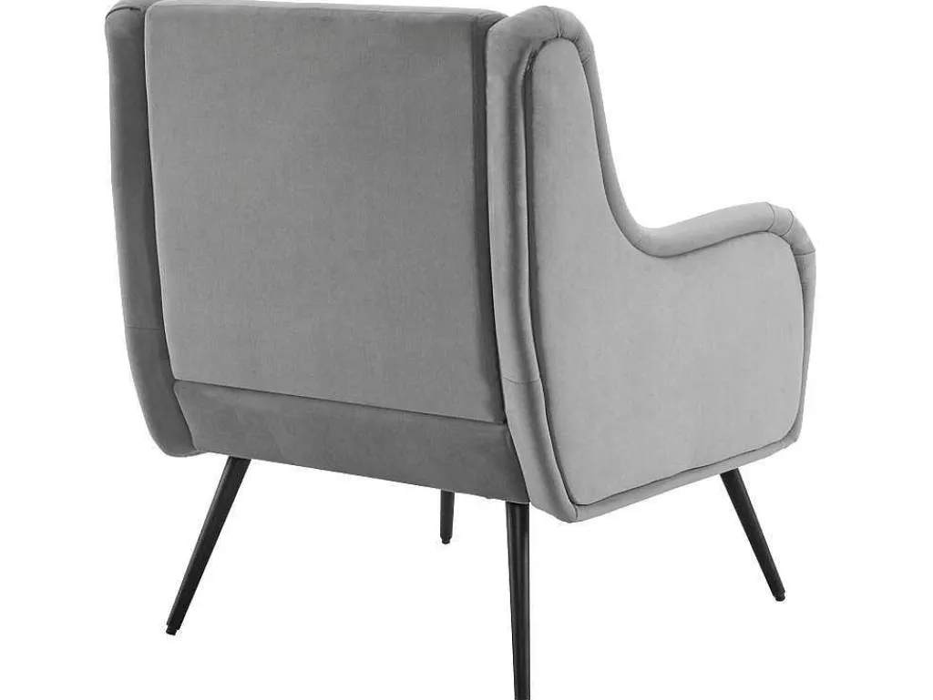 Moderne Loungestoel - Enkele Bank Met Armleuningen - Metalen Poten - Grijs-ModernLuxe Discount