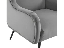 Moderne Loungestoel - Enkele Bank Met Armleuningen - Metalen Poten - Grijs-ModernLuxe Discount