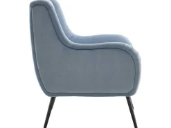 Moderne Loungestoel - Enkele Bank Met Armleuningen - Metalen Poten - Hemelsblauw-ModernLuxe Clearance