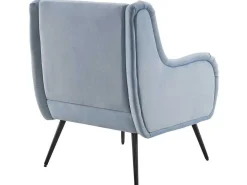 Moderne Loungestoel - Enkele Bank Met Armleuningen - Metalen Poten - Hemelsblauw-ModernLuxe Clearance
