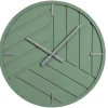 Moderne Wandklok - D. 50 Cm - Groen En Zilverkleurig - Herti-OZAIA New