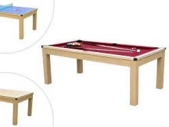 Modulaire Tafel - Biljart En Pingpong Balthazar - 213 X 112 X 81,5 Cm - Rood-Vente-unique Outlet