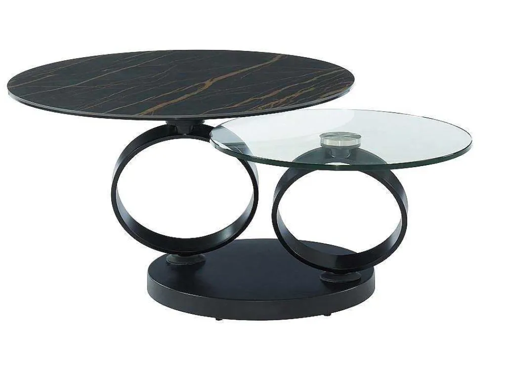 Moduleerbare Design-Salontafel Van Gehard Glas En Keramiek Joline-Maison Céphy Discount