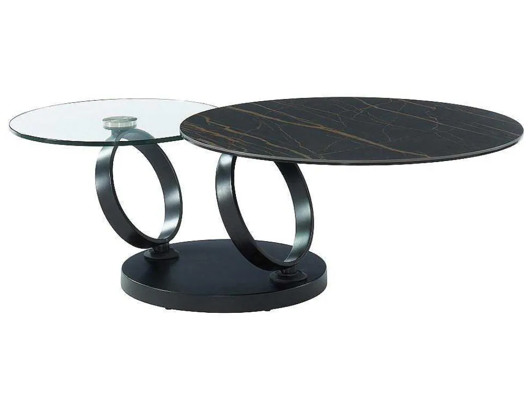 Moduleerbare Design-Salontafel Van Gehard Glas En Keramiek Joline-Maison Céphy Discount
