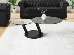 Moduleerbare Design-Salontafel Van Gehard Glas En Keramiek Joline-Maison Céphy Discount