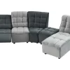 Moduleerbare Relaxhoekbank Van Fluweel - Lichtgrijs En Antraciet - Alford-Vente-unique Online
