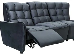 Moduleerbare Relaxhoekbank Van Fluweel - Antraciet - Alford-Vente-unique