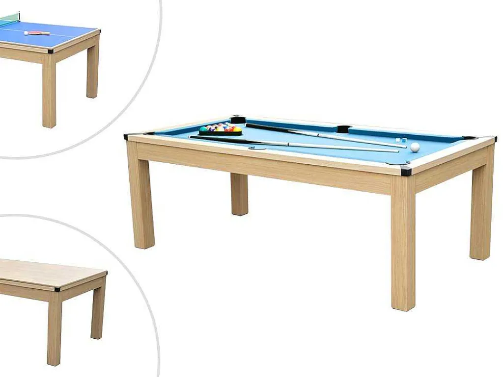 Moduleerbare Tafel - Biljart En Tafeltennis Balthazar - 213 X 112 X 81.5 Cm - Blauw-Vente-unique Hot